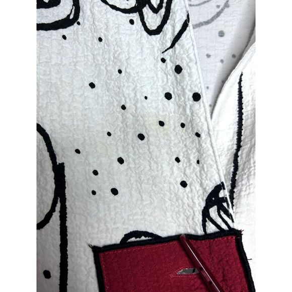 Ali Miles Women's Artsy Abstract Funky Art to Wear Crinkle White Spiral Tunic M - Picture 6 of 8